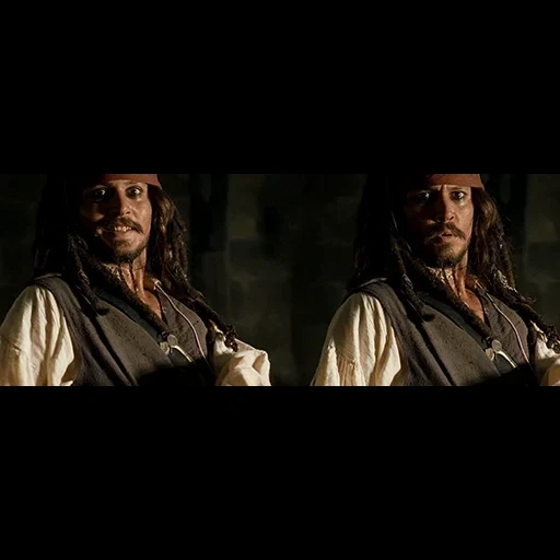 кадр фильма, джек воробей, пираты карибского моря джек, киноляпы пираты карибского моря 1, пираты карибского моря джек воробей