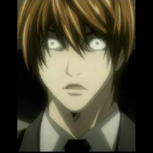 johan light, light yagami, death note, yagami light is surprised, life death note