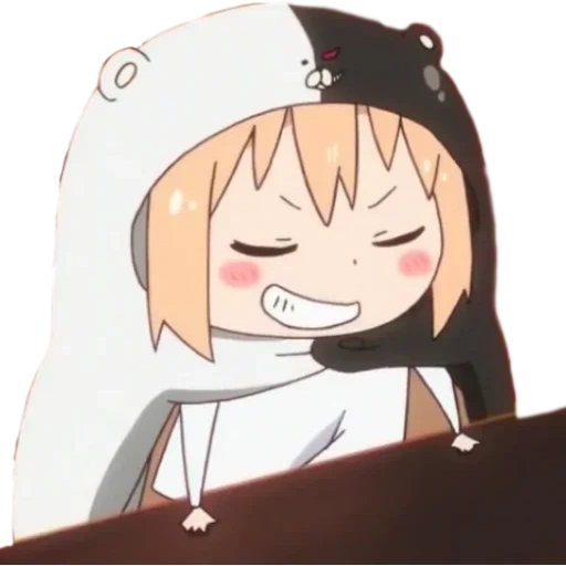 umaru, umaru chan, umar monocum, umaru chan dort, soeur à deux mèches umaru chibi