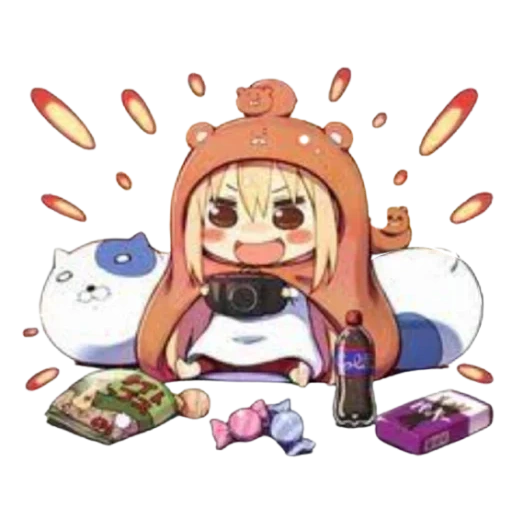 umaru, daimutian, umaru chan, daimu chibi está morto, animação de duas faces enviou irmã daimu