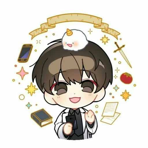 chibi, anime mignon, jungkook chibi, personnages d'anime, anime dessins mignons