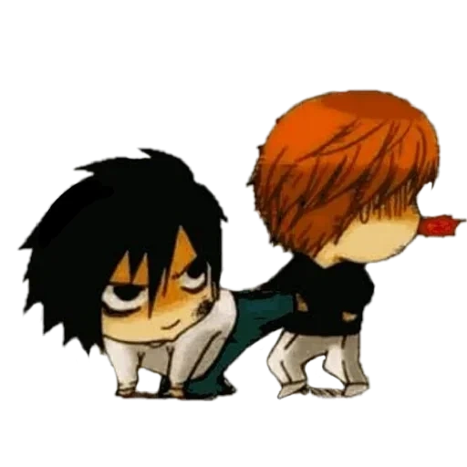 death note, anime characters, death note l, death note chibi light death, kira chibi death note