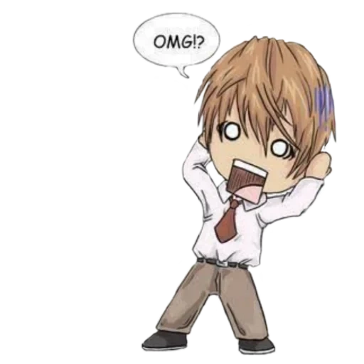 anime, aviso de muerte, yagami light chibi, nota de muerte de kira chibi, portátil de muerte ligera kira chibi