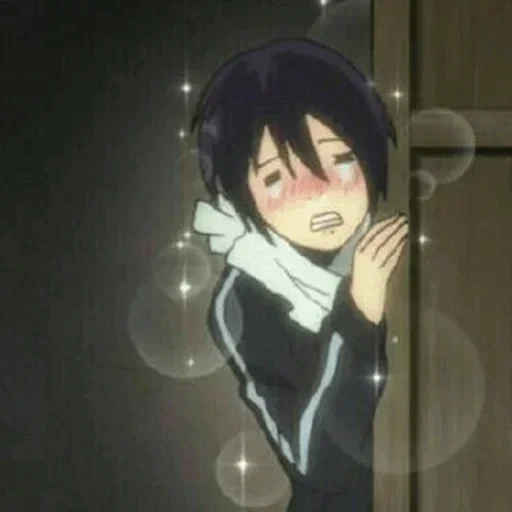 picture, noragami yato, homeless god, god yato behind the glass, anime homeless god