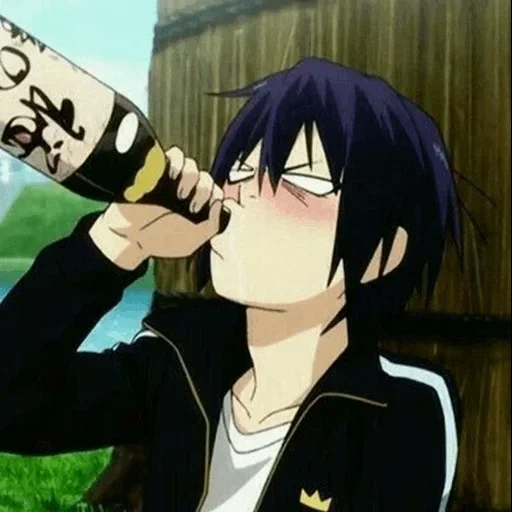 yato is homeless, anime characters, anime kid is funny, the homeless god anime, homeless god drinks