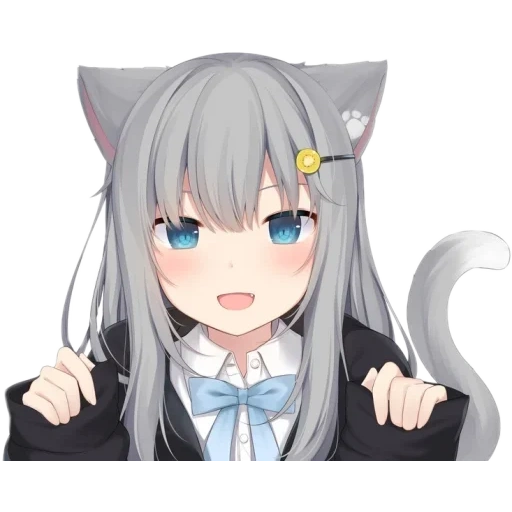 аниме арты, аниме neko, неко аниме арт, девушка ушками, amashiro natsuki