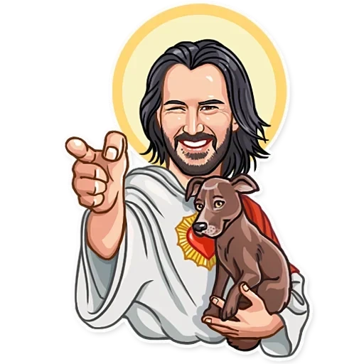 die ikone von jesus, kenu jesus, hairy friends, keanu reeves idol, kenu reeves jesus