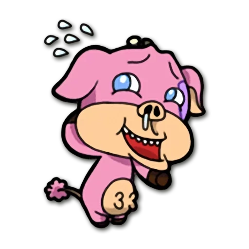 dog, cute animals, the pig is pink, the pig is crying, a snotty pig