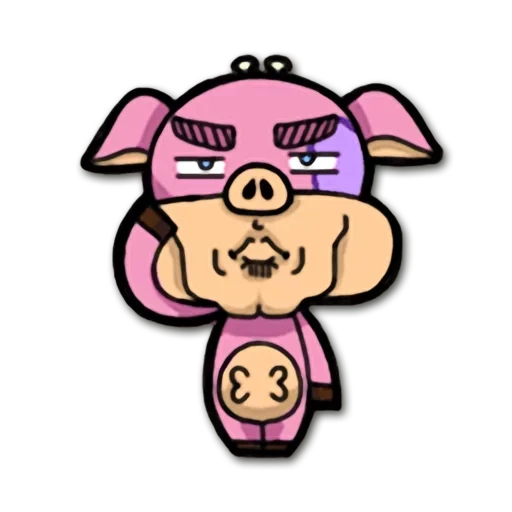 das schwein, der schweinekopf, die zigarre des schweins, das maskottchen schwein, angry pig post