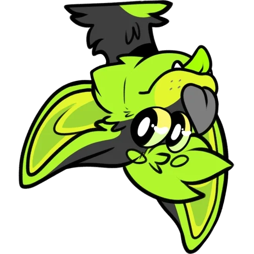 animação, personagem, goblincore, pássaro verde de engri