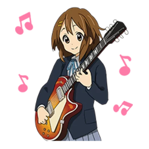 figura, fengqi zhao, k-on yui gita, pingzeyu uma guitarra, animação de música leve