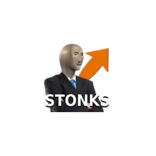 текст, stonks, человек, stonks мем, эмодзи stonks