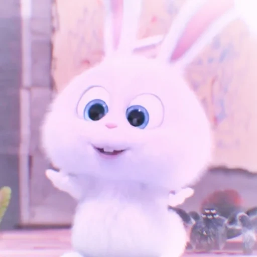 rabbit snowball, rabbit cartoon, secret life of rabbit cartoon, the secret life of pets, the secret life of pet rabbit snowball