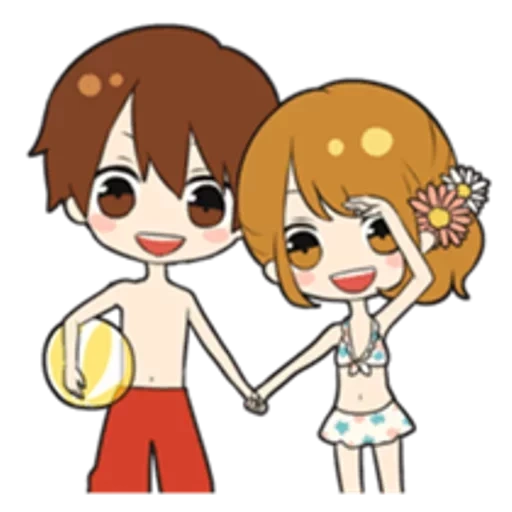 amor, imagen, las parejas son lindas, youshimurachi, anime emoji emparejado