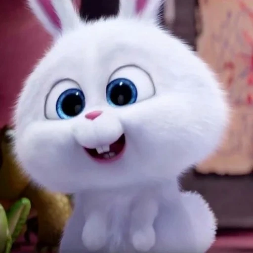 angry rabbit, rabbit snowball, white rabbit of the cartoon, little life of pets rabbit, cartoon rabbit secret life of pets