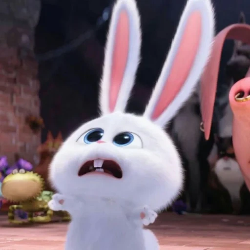 bola de nieve de conejo, liebre de la vida secreta de dibujos animados, cartoon rabbit secret life, hare secret life of pets, pequeña vida de mascotas conejo
