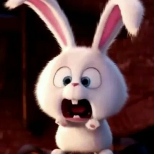 conejito malvado, conejo de bola de nieve, conejos de dibujos animados, conejo snowball secret life of home 2, bola de nieve de conejo la última vida de las mascotas 1