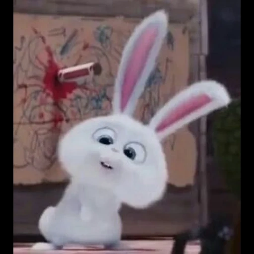 rabbit snowball, snowball cartoon rabbit, hare of cartoon secret life, rabbit snowflow secret life, rabbit snowball last life of pets 1