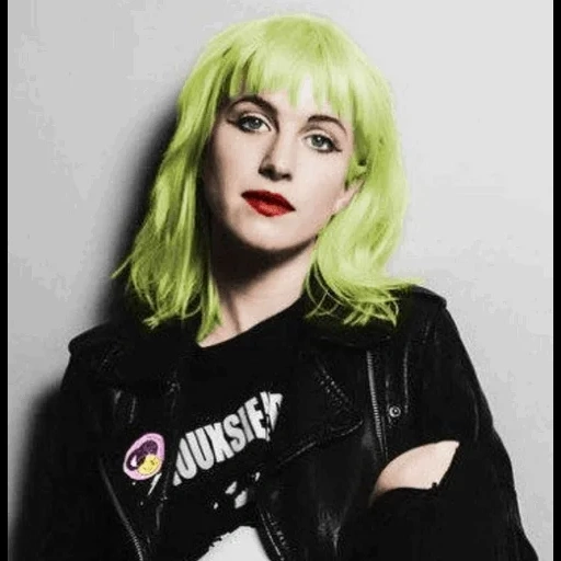 young woman, hayley williams, green hair, dyed hair, haley williams 2016