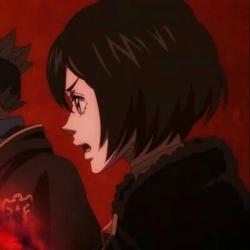 der schwarze klee, schwarzes fünfblättriges gras 56, asta der schwarze klee, anime mit schwarzem kleeblatt, anime black clover mariella