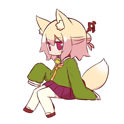 anime, kemomimi, fox girl, animal ears, chen keminmei