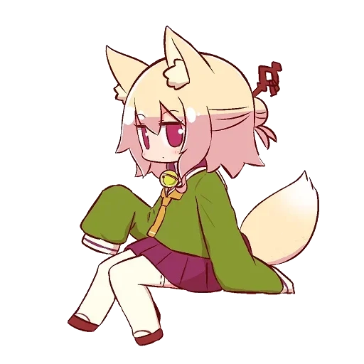 anime, kemomimi, fox girl, orecchie di animali, kemomimi chan