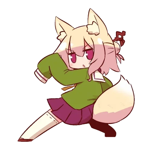 kemomimi, garota fox, ouvidos de animais, kemomimi chan, personagens de anime