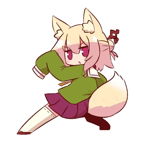 kemomimi, fox girl, animal ears, кемомими чан, аниме персонажи