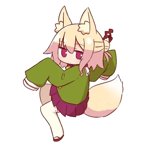 anime, kemomimi, fox girl, chen keminmei, karakter anime