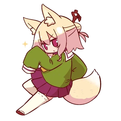 fox girl, animal ears, chen keminmei, kemomimi gym, karakter anime
