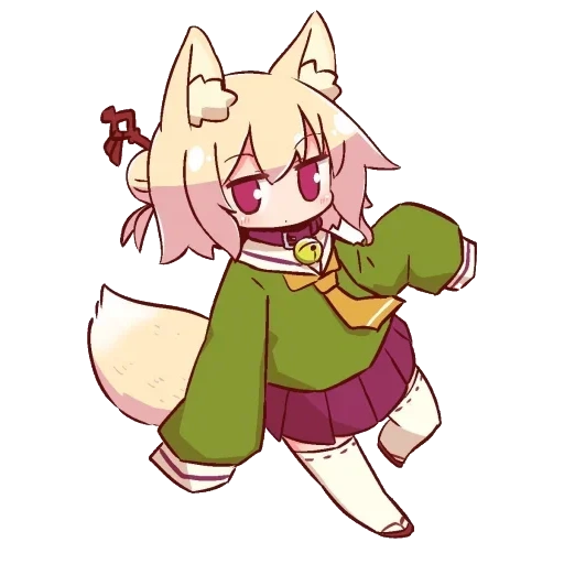 anime, anime, kemomimi, fox girl, chen keminmei