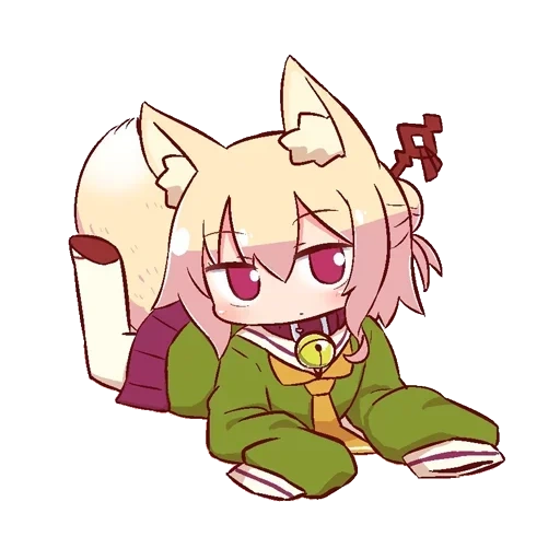 anime, fox girl, chen keminmei, chibi, karakter anime