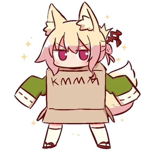 аниме, fox girl, чан аниме, кемомими чан, кемомими chibi