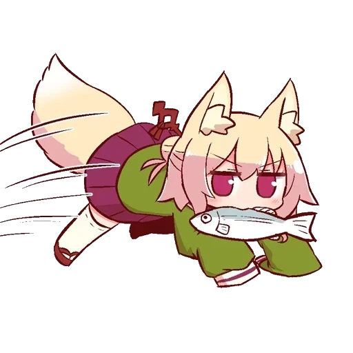 anime, fox girl, animal ears, kemomimi chan, kemomimi-chan naga u
