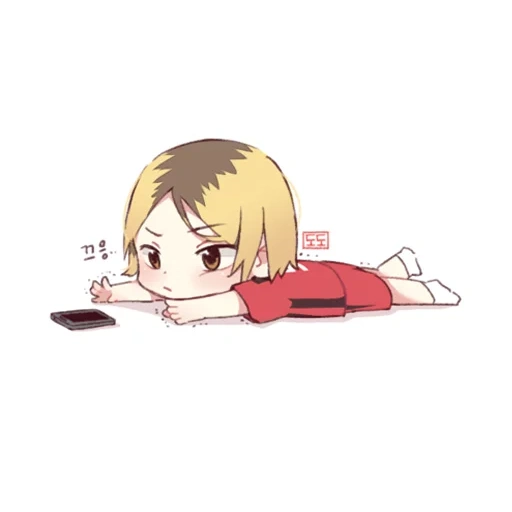 gambar, kenma chibi, kenma volleyball chibi, kenm bola voli anime, anime voli kenma chibi