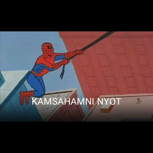 spider-man, a meme is a spider man, spider 1967, spiderman with a hammer, the man spider is double