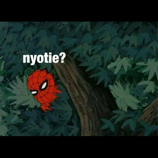 mème d'araignée, homme araignée, spider man 1967 memes, homme araignée meme animeshniki, n'a pas écouté lol spiderman arbre