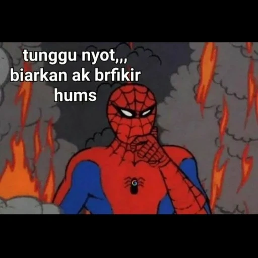 gadis, spider-man, spider-man 8, spider-man fire, meme pemikiran spider-man