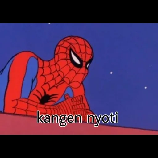 uomo ragno, spiderman 60, man spider mem, spider man 1967 meme, che re è un uomo ragno