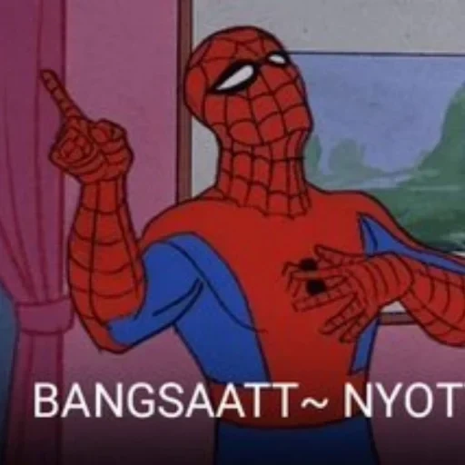 uomo ragno, un meme è un uomo ragno, meme di ragno uomo, 2 persone spider meme, spider-man animated series 1967