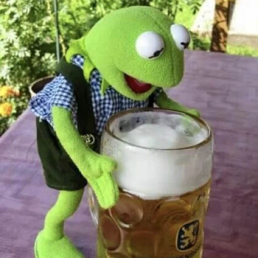 muppet show, frog beer, after payroll, komi frog, comet the frog