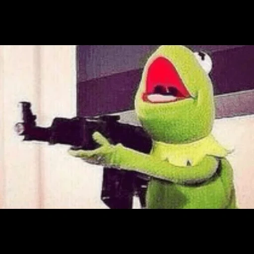 kermit, kermite ak 47, kermit killer, automatic spray gun, frog comet machine