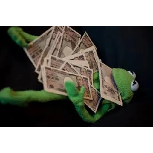 dollar, kermit, argent, argent rapide, cermite de grenouille