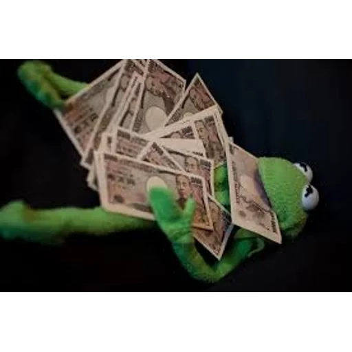 dólar, kermit, dinero, dinero rápido, rana cermit