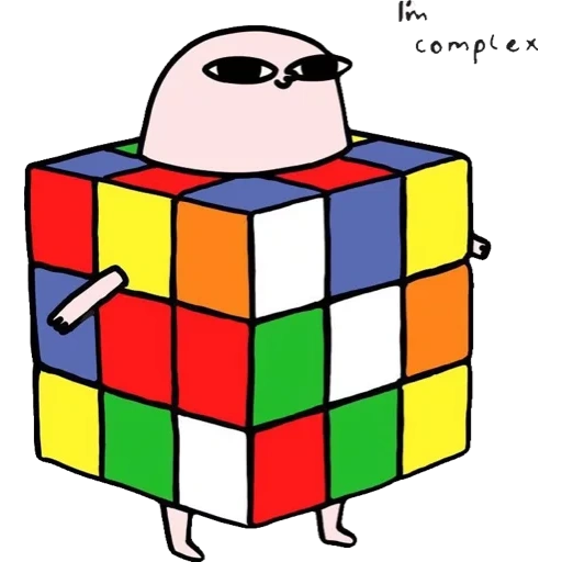 le jeu, cube rubik, rubik's cube, dessins drôles, cube cool