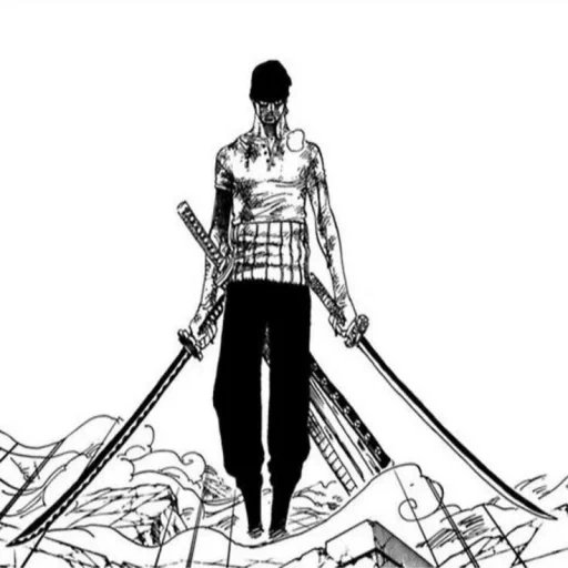 manga, zoro manga, roronoa zoro, karakter manga, manga samurai zoro