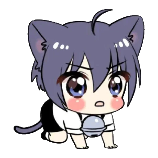 chibi uchiko, chibi anime, anime neko, vatsapneco, black cat boy