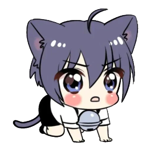 chibi interno, anime chibi, anime neko, watt sapuneko, ragazzo gatto nero