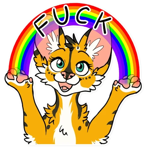 pelangi, fnaf lgbt, anak kucing pelangi, ilustrasi kucing