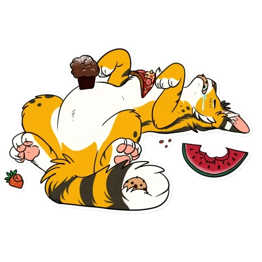 anime, tiger pack, kelvin hobbs r34, tiger cartoon, die fette tigerin belly infavion